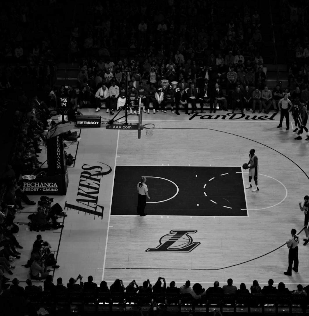 Staples Center Los Angeles Lakers Black & White Stadium 