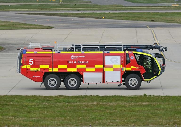 Fire truck at Stansted Airport, UK