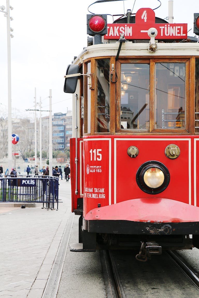 red tram car