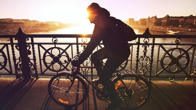 Sunset bike ride in Budapest