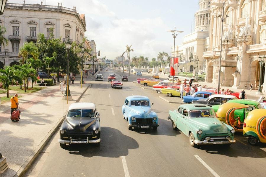 colorful cars on street in Havana