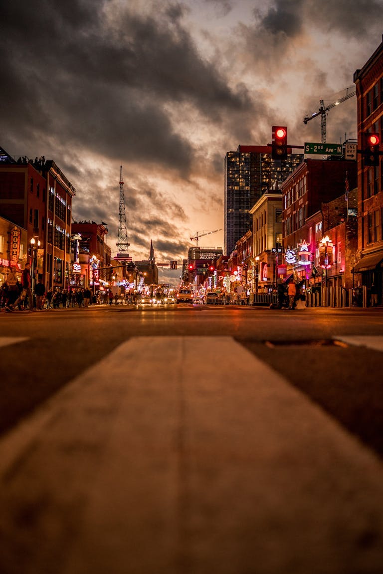 Street in Nashville at night
