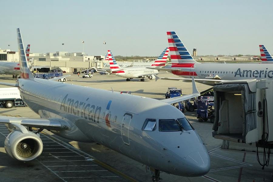 Planes on runway at Philadelphia Airport