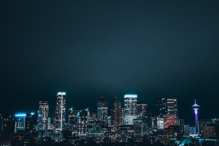 Calgary skyline at night
