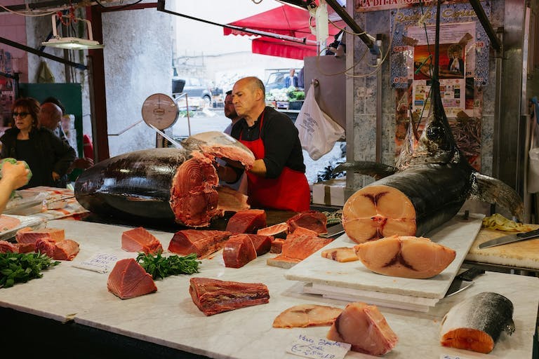 Mercato del pesce di Palermo.