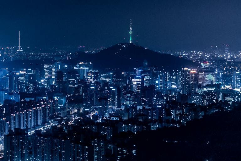 Seoul, South Korea, at night