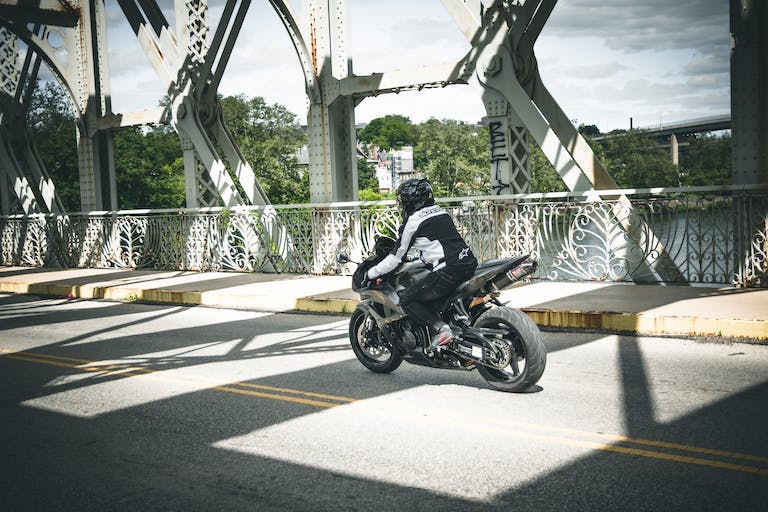 Motorcycle on Philadelphia Bridge