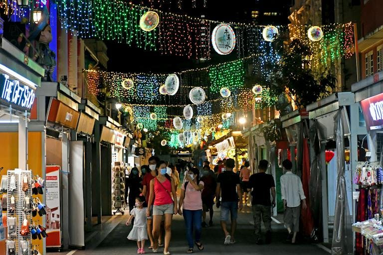 Market shopping in Singapore