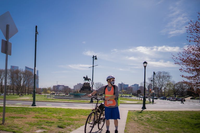 Cyclist in Park in Philadelphia