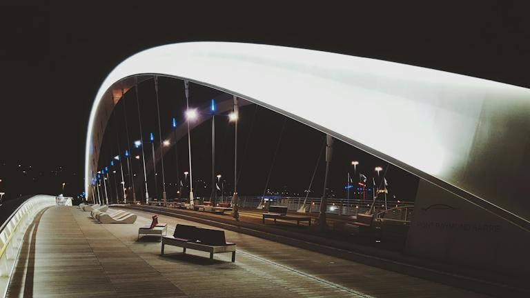 Lyon bridge at night
