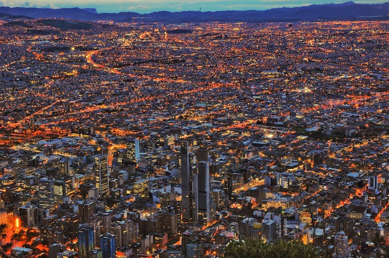 Bogotá, Colombia, by night
