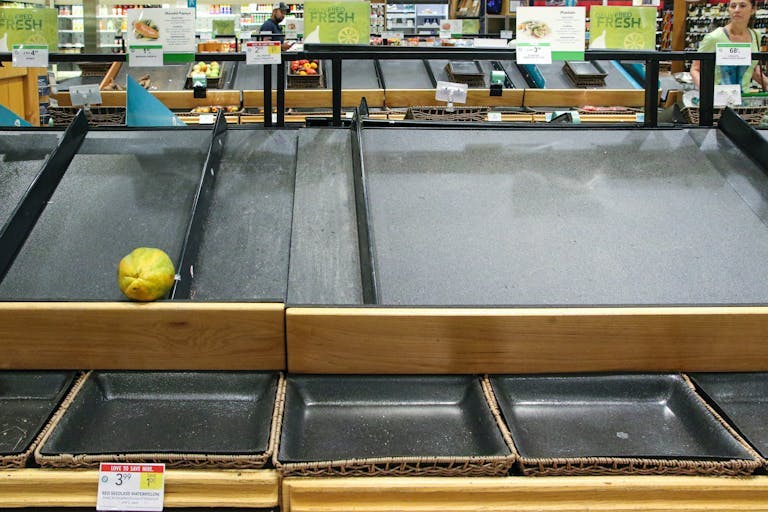 Produce shelves at grocery store in Orlando