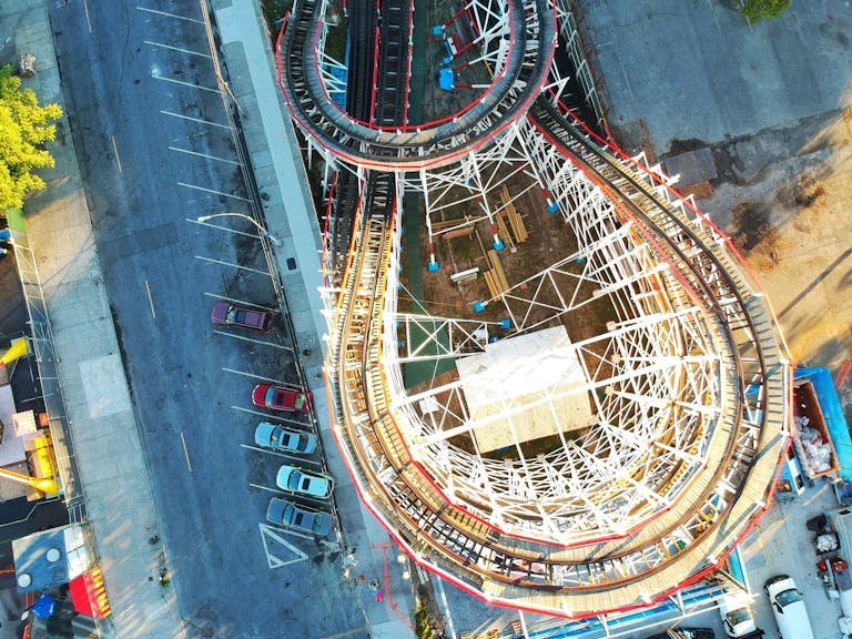 Roller coaster at Coney Island, NY