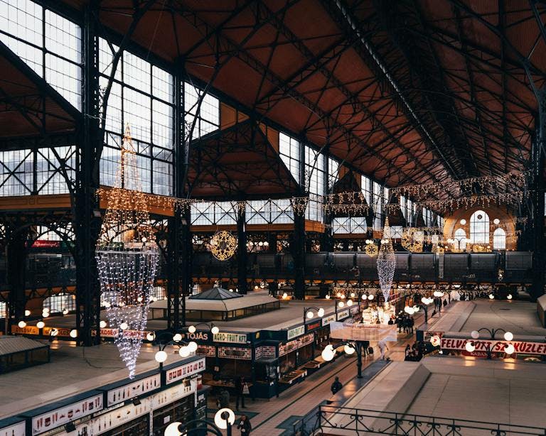 Market hall in Budapest, Hungary