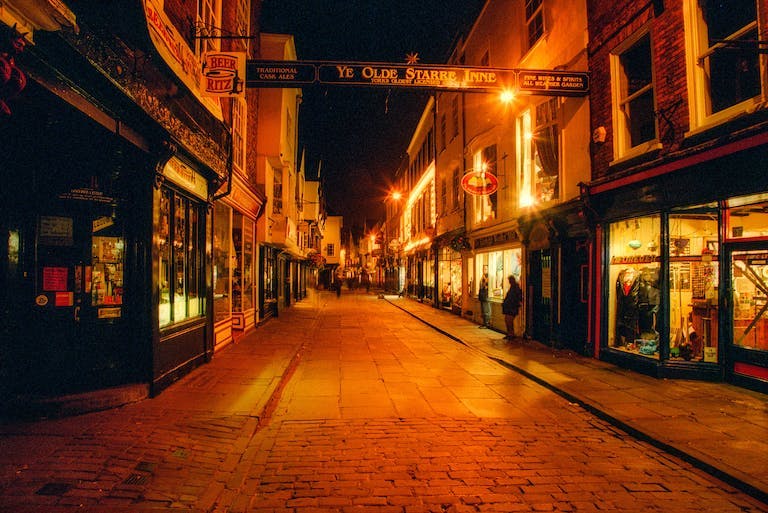 Street in York at night