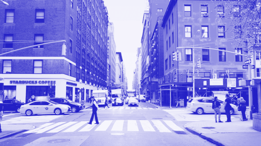 Uma rua na cidade de Nova Iorque